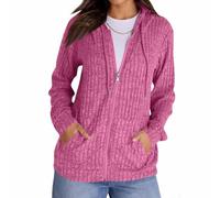 Yaepoip 2026 Zip Up Hoodie Women, Oversized Sweatshirt - Long Sleeve Hoodie Jackets Lightweight Sweatshirt (Pink,M)