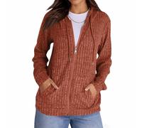 Yaepoip 2026 Zip Up Hoodie Women, Oversized Sweatshirt - Long Sleeve Hoodie Jackets Lightweight Sweatshirt (Orange,L)