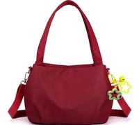 Yaepoip Body Light and Versatile Casual Bag - Nylon Waterproof Shoulder Fashionable Cross body Bag with Multi-Pockets (Red)