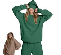 Yaepoip Comfort Airplane Mode Travel Hoodie with Eye Mask Built In, Wearable Blanket Hoodie with Hidden Pockets Unisex (Green,XXL)