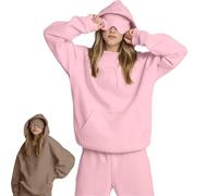 Yaepoip Comfort Airplane Mode Travel Hoodie with Eye Mask Built In, Wearable Blanket Hoodie with Hidden Pockets Unisex (Pink,S)