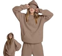 Yaepoip Comfort Airplane Mode Travel Hoodie with Eye Mask Built In, Wearable Blanket Hoodie with Hidden Pockets Unisex (Khaki,XXL)