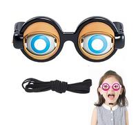 Yaepoip Crazy Prank Winking Blinking Eye Prank Toy Funny Glasses with Winking Eye Mechanism Kinetic Crazy Eyes Glasses with Strap (Black)