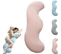 Yaepoip Pea Pod Body Pillow for Side Sleeper, Soft Ergonomic Curve Cooling Pillow, Removable Washable Pea Pod Body Pillow for Adults Back Hip & Leg Support (Pink,31.50in)