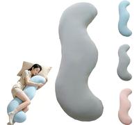 Yaepoip Pea Pod Body Pillow for Side Sleeper, Soft Ergonomic Curve Cooling Pillow, Removable Washable Pea Pod Body Pillow for Adults Back Hip & Leg Support (Grey,31.50in)