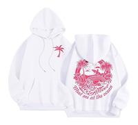 Yaepoip Pink Flower Hoodie - Preppy Hoodies for Women, Aesthetic Cute Oversized Y2k Hoodie (White(A),5XL)