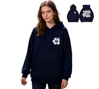 Yaepoip Pink Palm Puff Hoodie, Womens Sweatshirt - Cute Preppy Hoodies for Teen Girls (Dark Blue,XL)