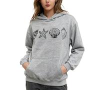 Yaepoip Seashell Hoodie - Cute Hoodies For Teen Girls Women Y2k Seashell Graphic Oversized Sweatshirt (Gray,L)