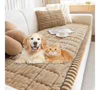 Yaepoip Sofa Cover for Dogs, Plush Pet Couch Cover, Non-Slip Washable Ultra-Soft Quilted Sofa Protector for Dogs and Cats (Coffee,31.5×70.9 in)