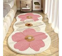 Yaepoip Soft Irregular Flower Pattern Rug, Non Slip Washable Flower Shaped Rug, Fluffy Irregular Shapedrug for Bedroom Dorm Bathroom Kitchen (A:Pink,50 * 80cm/19.69 * 31.50in)