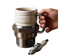 Yaepoip Spark Plug Mug - Resin Novelty Coffee Mug with Engine Spark Plug Design, Unique Auto-Inspired Gift for Mechanics/Gear heads, Funny Cool Gag Cup for Birthday Presents (Single cup)