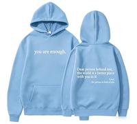 Yaepoip Sudadera con Capucha Querida Persona detrás de mí, Sudaderas Eres Suficiente (Blue,S)