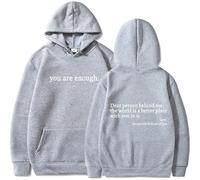 Yaepoip Sudadera con Capucha Querida Persona detrás de mí, Sudaderas Eres Suficiente (Gray,XL)
