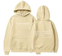 Yaepoip Sudadera con Capucha Querida Persona detrás de mí, Sudaderas Eres Suficiente (Yellow,L)