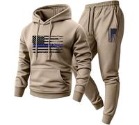 Yaepoip Sweatsuits For Men 2 Piece Hoodies And Joggers Set Casual Be Pretty Good Sweatshirt Track Suit Mens (khaki,L)