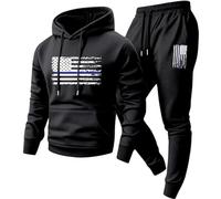 Yaepoip Sweatsuits For Men 2 Piece Hoodies And Joggers Set Casual Be Pretty Good Sweatshirt Track Suit Mens (Black,L)