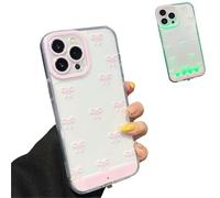 Yaepoip Vibrant LED Bowknot Phone Case for iPhone 17 16 15 14 13 Pro MAX, Vibrant Led Bows Phone Case, Soft TPU Protective Cover (17 Air,Pink)