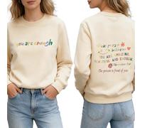 Yaepoip You Are Enough Hoodie - Dear Person Behind Me Hoodie, Sudadera con Capucha Eres Suficiente (Beige,XXL)
