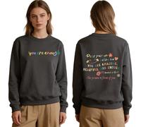 Yaepoip You Are Enough Hoodie - Dear Person Behind Me Hoodie, Sudadera con Capucha Eres Suficiente (Dark Gray,XXL)
