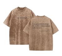 Yaepoip You Are Enough Tshirt Dear Person Behind Me Shirt for Men Mental Health Matters Vintage Graphic Casual Top (Brown,XL)