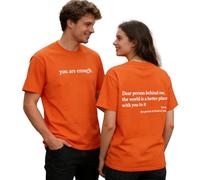 Yaepoip You Are Enough Tshirt Dear Person Behind Me Shirt for Men & Women Mental Health Matters Graphic Casual Top (Orange,3XL)