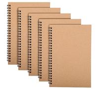 Yafe 5 paquetes de bloc de notas en espiral A5, cuaderno encuadernado con alambre de papel kraft a granel, 8.3 x 5.5 pulgadas, 120 páginas, 60 hojas, cuaderno rayado para negocios, oficina, escuela