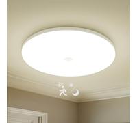 Yafido 18W Plafón Led Techo Redondo Con Sensor de Movimiento, 30CM Lampara de Techo con Detector, 4000K Blanco Neutro Plafones Para Techo LED para Cocina Baño Comedor