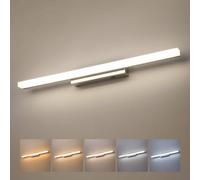 Yafido 60CM LED Aplique Espejo Baño, 5 Temperaturas de Color IP44 Luz Espejo Baño, Moderno14W 1230LM Cromo Lampara 230V, Barra óptica de acrílico, 2700K 3500K 4000K 5000K 6000K