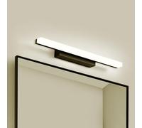 Yafido Aplique Espejo de Baño 40CM LED Maquillaje Luz Blanco Natural Para Lavabo, 9W Negro IP44 Lampara 4000K Cuarto Luces Tocador Pared 230V Bathroom Light sobre Mirror