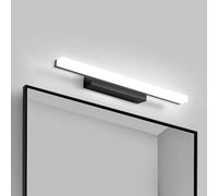 Yafido Aplique Espejo de Baño 40CM LED Maquillaje Luz Blanco Frío Para Lavabo, 9W Negro IP44 Lampara 6000K Cuarto Luces Tocador Pared 230V Bathroom Light sobre Mirror