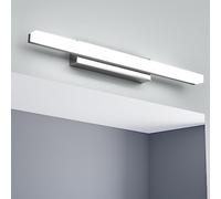 Yafido Aplique Espejo de Baño 40CM LED Maquillaje Luz Blanco Natural Para Lavabo, 9W Cromo IP44 Lampara 6000K Cuarto Luces Tocador Pared 230V Bathroom Light sobre Mirror