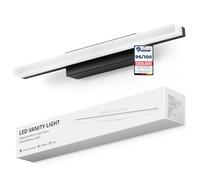 Yafido Aplique Espejo de Baño 40CM LED Maquillaje Luz Blanco Natural Para Lavabo, 9W Negro IP44 Lampara 4000K Cuarto Luces Tocador Pared 230V Bathroom Light sobre Mirror