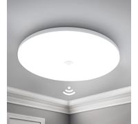 Yafido Plafón Led Techo 18W Redondo Con Sensor de Movimiento, 30CM Redondo Lampara de Techo con Detector, 6500K Blanco Frío Plafones Para Techo LED para Dormitorio Cocina Salon Baño Comedor