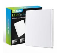 Yafido Plafon LED Techo Moderna 48W Plafón Led Cuadrado Ultra Delgado Downlight lanco Cálido 3000K 4320LM adecuada para Corredor Cocina Balcón Dormitorio Sala de Estar 30 * 30 * 4cm