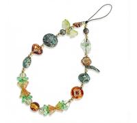 YAFIYGI Correa de cuentas para teléfono, correa de muñeca con cuentas naranjas, cadena estética vintage, bonitos dijes marrones, accesorios para teléfonos celulares, cámaras digitales artísticas