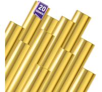 YAFLC Vinilo Adhesivo Permanente, 20 Hojas 30.5 x 21 cm Vinilo Permanente Impermeable, Lámina Autoadhesiva para Tazas, cerámica, ventanas, espejos - Oro metálico