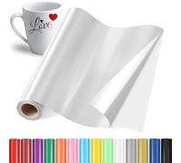 YAFLC Vinilo Adhesivo Plateado metálico, 30.5x400cm Rollos de Vinilo Permanente, Film Autoadhesivo para Vidrio, Tazas de Café, Cerámica, Regalos de Bricolaje