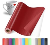 YAFLC Vinilo Adhesivo Rojo oscuro, Rollos de Vinilo Permanente Autoadhesivo
