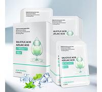 YAFUSIPE Máscara facial antiacné, máscaras de tela de ácido salicílico para piel propensa al acné, hidratante, hidratante, cuidado de la piel, cicatrices, control de brotes