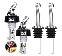 Yagaspantery 4 Piezas Vertedor, 2 osificación y Licor Pourers con Tapas, para Bebidas, Cócteles, Aceite, Vino, Cocina, Restaurantes