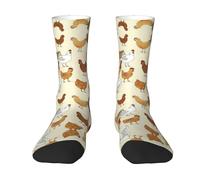 yagDAA A Brood Of Chickens - Calcetines deportivos con estampado de pollos para hombre, calcetines deportivos para mujer, calcetines de tobillo cómodos para deportes, correr, entrenamiento, blanco