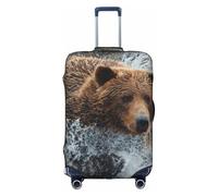 yagDAA Bear Running - Funda protectora para maleta, para equipaje de viaje, para maletas de 18 a 32 pulgadas, White, M