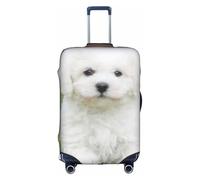 yagDAA Bichon Frise - Funda protectora de equipaje con estampado de perro, para maletas de 18 a 32 pulgadas, White, L