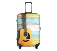 yagDAA Bonita funda protectora para maleta con estampado de guitarra, funda protectora de equipaje de viaje, para maletas de 18 a 32 pulgadas, White, L