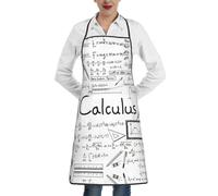 yagDAA Delantales con estampado de cálculo geek de matemáticas, para mujeres y hombres, delantal con bolsillos, delantal de chef, babero de cocina para cocinar barbacoa y hornear
