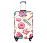 yagDAA Funda protectora colorida para maleta, diseño de rosquillas, magdalenas, magdalenas, para maletas de 18 a 32 pulgadas, White, M