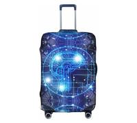 yagDAA Funda protectora de equipaje con estampado de cerebro de inteligencia artificial, para maletas de 18 a 32 pulgadas, White, XL