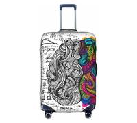 yagDAA Funda protectora de equipaje con estampado de cerebro izquierdo y derecho, para maletas de 18 a 32 pulgadas, White, M