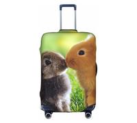 yagDAA Funda protectora de equipaje con estampado de conejo y amor, para maletas de 18 a 32 pulgadas, White, M