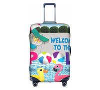 yagDAA Funda protectora de equipaje con estampado de flamenco y piscina, para maletas de 18 a 32 pulgadas, White, L